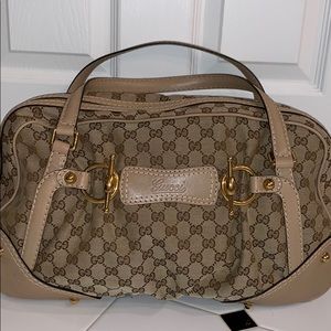 Gucci tan and brown satchel